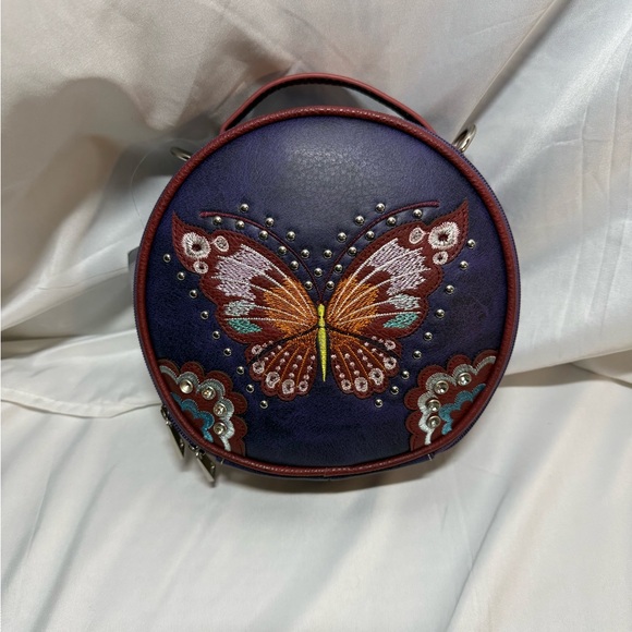 Source Unknown Handbags - Source Unknown Blue and Brown Butterfly Mini Bag